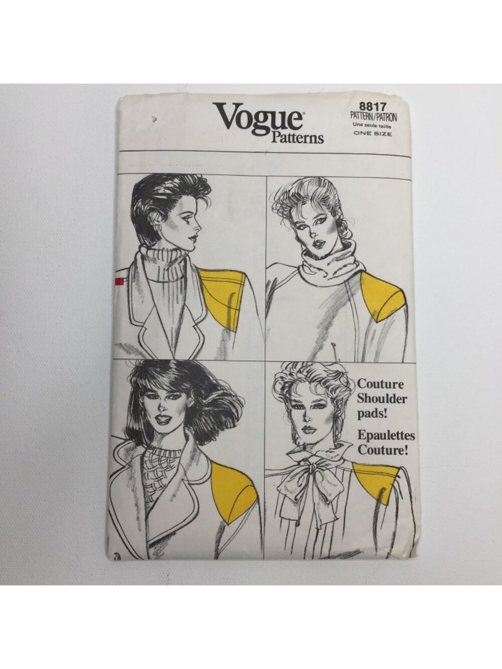 Vogue Patterns 8817 Couture Shoulder Pads Sewing Pattern One Size 1983 Vintage
